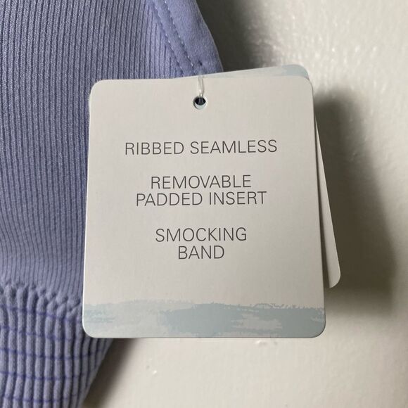 Tranquil & True Bra Bralette Blue Striped Women Teens Youth Sport Bra Stretch - Picture 9 of 11